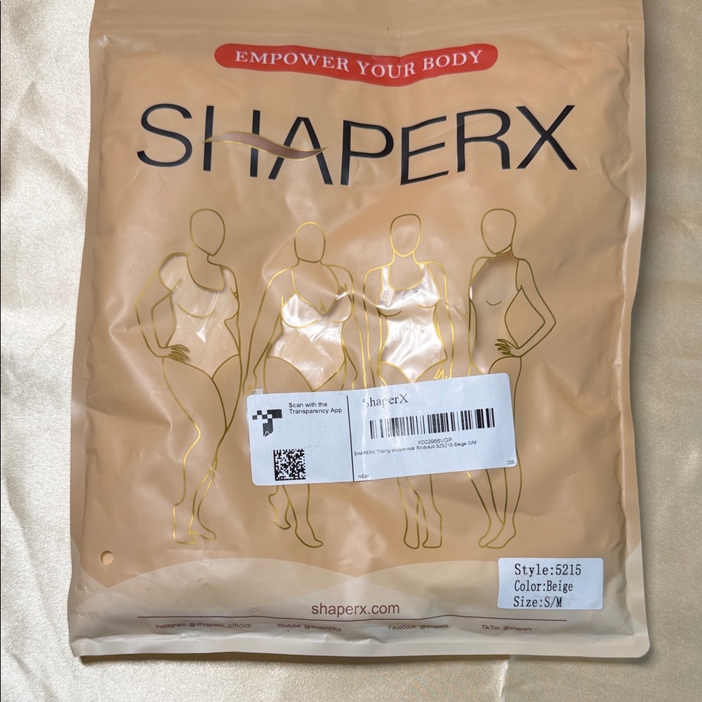 ShaperX Women’s Beige Shapewear Bodysuit - S/M